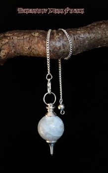 Hexenshop Dark Phönix Mondstein Kugelpendel mit abnehmbarer Kette